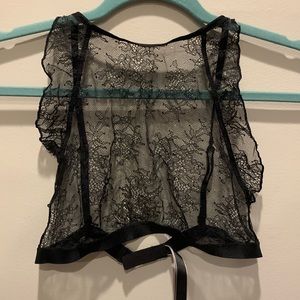 Victoria’s Secret sheer black lace bralette Medium